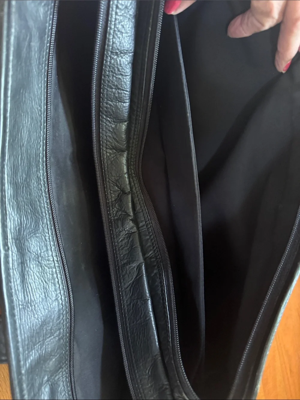 Black Leather Briefcase Shoulder Bag